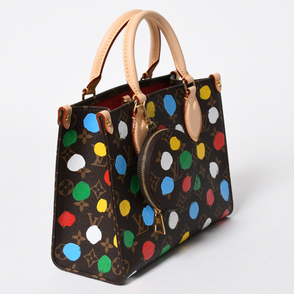 新品同様品 LOUIS VUITTON ルイヴィトン オンサゴーPM 草間彌生 M46380 モノグラム ハンドバッグ ショルダーバッグ 2way 中古 4a007157