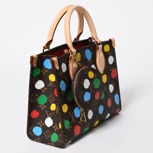 新品同様品 LOUIS VUITTON ルイヴィトン オンサゴーPM 草間彌生 M46380 モノグラム ハンドバッグ ショルダーバッグ 2way 中古 4a007157