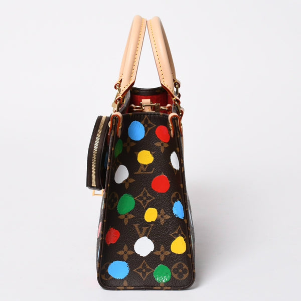 新品同様品 LOUIS VUITTON ルイヴィトン オンサゴーPM 草間彌生 M46380 モノグラム ハンドバッグ ショルダーバッグ 2way 中古 4a007157