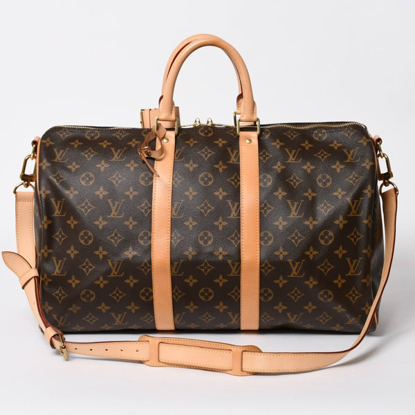 極美品 LOUIS VUITTON ルイヴィトン ボストンバッグ キーポルバンドリエール45 モノグラム M41418 ブラウン ゴールド金具 中古 4a007153