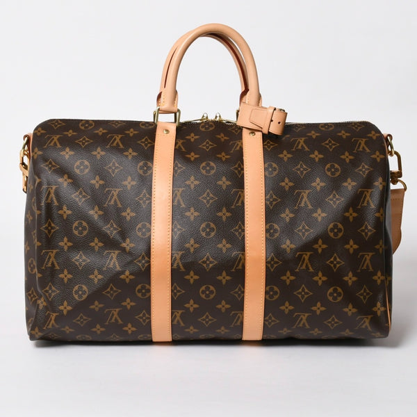 極美品 LOUIS VUITTON ルイヴィトン ボストンバッグ キーポルバンドリエール45 モノグラム M41418 ブラウン ゴールド金具 中古 4a007153