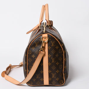 極美品 LOUIS VUITTON ルイヴィトン ボストンバッグ キーポルバンドリエール45 モノグラム M41418 ブラウン ゴールド金具 中古 4a007153