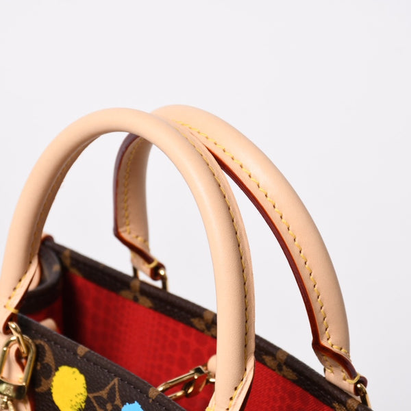 新品同様品 LOUIS VUITTON ルイヴィトン オンサゴーPM 草間彌生 M46380 モノグラム ハンドバッグ ショルダーバッグ 2way 中古 4a007157