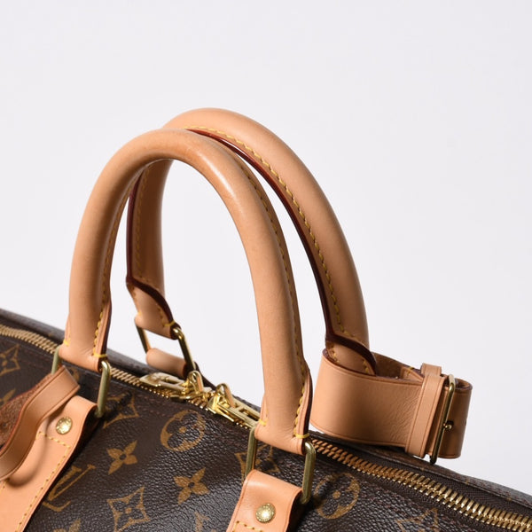 極美品 LOUIS VUITTON ルイヴィトン ボストンバッグ キーポルバンドリエール45 モノグラム M41418 ブラウン ゴールド金具 中古 4a007153