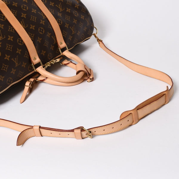 極美品 LOUIS VUITTON ルイヴィトン ボストンバッグ キーポルバンドリエール45 モノグラム M41418 ブラウン ゴールド金具 中古 4a007153