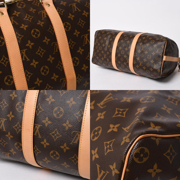 極美品 LOUIS VUITTON ルイヴィトン ボストンバッグ キーポルバンドリエール45 モノグラム M41418 ブラウン ゴールド金具 中古 4a007153