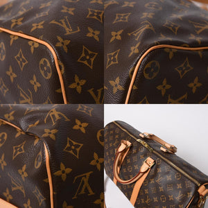 極美品 LOUIS VUITTON ルイヴィトン ボストンバッグ キーポルバンドリエール45 モノグラム M41418 ブラウン ゴールド金具 中古 4a007153