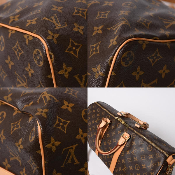 極美品 LOUIS VUITTON ルイヴィトン ボストンバッグ キーポルバンドリエール45 モノグラム M41418 ブラウン ゴールド金具 中古 4a007153