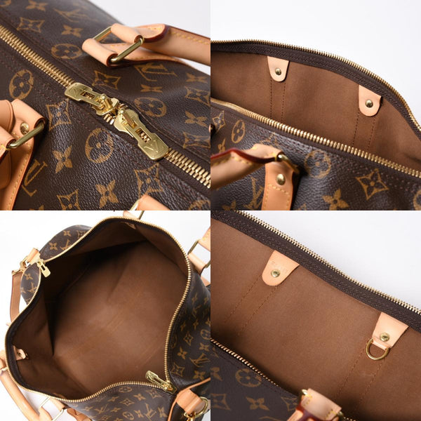 極美品 LOUIS VUITTON ルイヴィトン ボストンバッグ キーポルバンドリエール45 モノグラム M41418 ブラウン ゴールド金具 中古 4a007153
