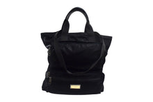 画像をギャラリービューアに読み込む, DOLCE&amp;GABBANA ドルチェアンドガッバーナ ロゴプレート2WAY トートバッグ ブラック ナイロン BM1959AO24380999 美品 中古 4b000736