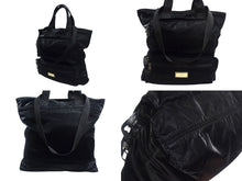 画像をギャラリービューアに読み込む, DOLCE&amp;GABBANA ドルチェアンドガッバーナ ロゴプレート2WAY トートバッグ ブラック ナイロン BM1959AO24380999 美品 中古 4b000736
