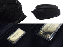 画像をギャラリービューアに読み込む, DOLCE&amp;GABBANA ドルチェアンドガッバーナ ロゴプレート2WAY トートバッグ ブラック ナイロン BM1959AO24380999 美品 中古 4b000736