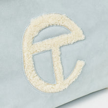 Load image into Gallery viewer, UGG×TELFAR アグ×テルファー ミディアム ショッパー2WAY バッグ 1123205 ホワイト ライトブルー スウェード コットンツイル シルバー金具 美品 中古 4b007808