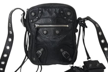 画像をギャラリービューアに読み込む, BALENCIAGA バレンシアガ ルカゴールXS ショルダーバッグ 719065 2020S ブラック ラムスキン シルバー金具 美品 中古 4b000843
