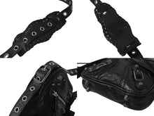 画像をギャラリービューアに読み込む, BALENCIAGA バレンシアガ ルカゴールXS ショルダーバッグ 719065 2020S ブラック ラムスキン シルバー金具 美品 中古 4b000843