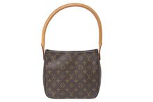 Load image into Gallery viewer, 極美品 LOUIS VUITTON ルイヴィトン ルーピングMM ハンドバッグ M51146 モノグラム ゴールド金具 ブラウン 中古 4b000996