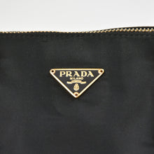 画像をギャラリービューアに読み込む, PRADA プラダ ハンドバッグ トライアングルロゴ イタリア製 ナイロン レザー ブラック ゴールド金具 美品 中古 4b010053