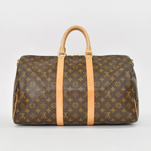 画像をギャラリービューアに読み込む, LOUIS VUITTON ルイヴィトン キーポル バンドリエール45 ボストンバッグ M41418 モノグラム ブラウン ゴールド金具 美品 中古 4b010060