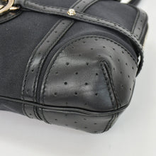 画像をギャラリービューアに読み込む, 極美品 GUCCI グッチ インターロッキング ハンドバック 114882 001998 キャンバス レザー ブラック シルバー金具 中古 4b010069