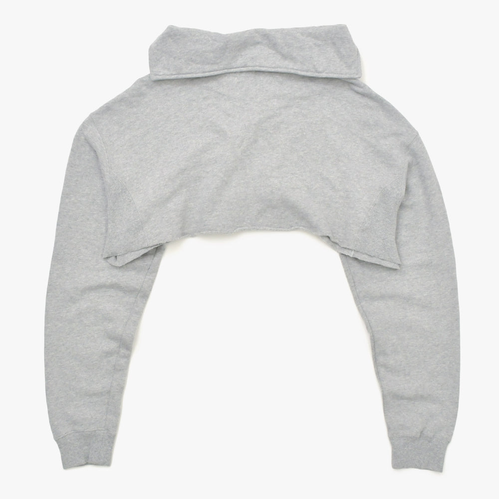Like new MIU MIU Logo embroidered sweatshirt with cropped collar MJL869 S size Gray cut-off cropped Used 4a007930