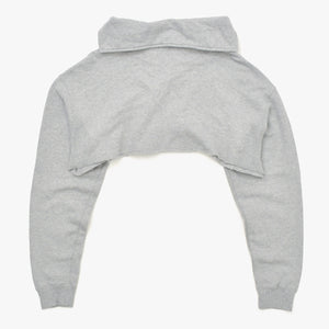 Like new MIU MIU Logo embroidered sweatshirt with cropped collar MJL869 S size Gray cut-off cropped Used 4a007930
