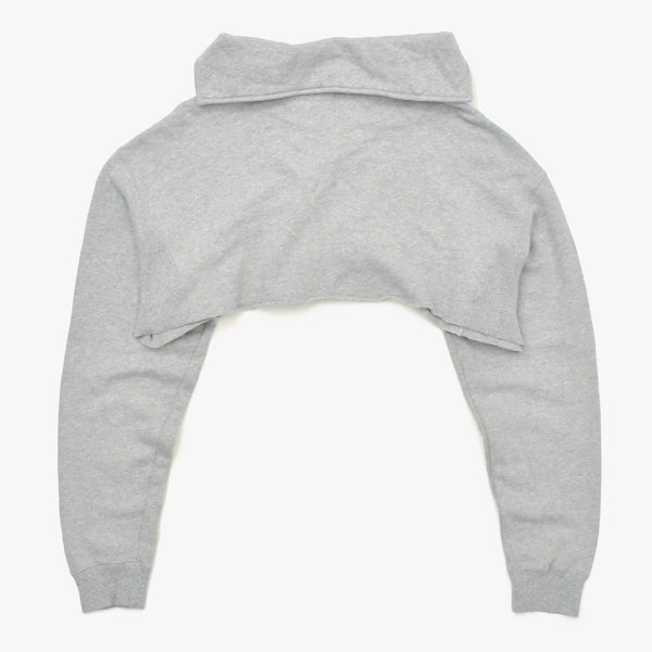 Like new MIU MIU Logo embroidered sweatshirt with cropped collar MJL869 S size Gray cut-off cropped Used 4a007930