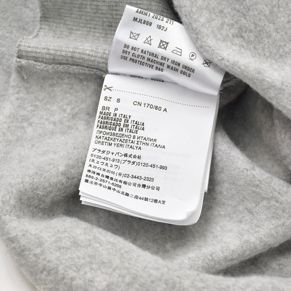 Like new MIU MIU Logo embroidered sweatshirt with cropped collar MJL869 S size Gray cut-off cropped Used 4a007930