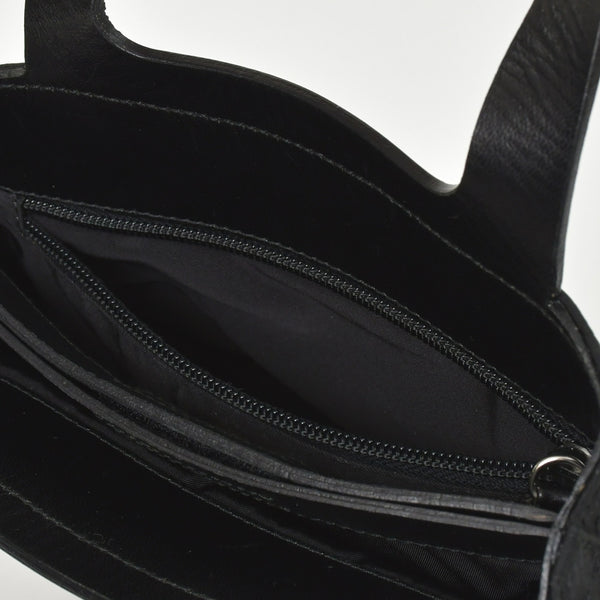 極美品 PRADA プラダ ハンドバッグ トートバッグ 裏地デザイン イタリア製 ナイロン レザー ブラック 中古 4b010105