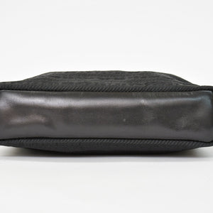 極美品 PRADA プラダ ハンドバッグ トートバッグ 裏地デザイン イタリア製 ナイロン レザー ブラック 中古 4b010105