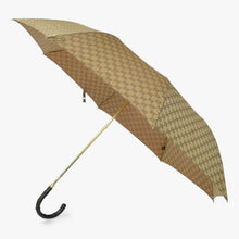 画像をギャラリービューアに読み込む, GUCCI グッチ 折りたたみ傘 アンブレラ GG柄 総柄 ポリエステル ウッド ベージュ ブラウン イタリア製 美品 中古 4b010120