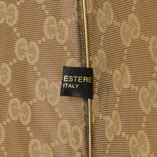 画像をギャラリービューアに読み込む, GUCCI グッチ 折りたたみ傘 アンブレラ GG柄 総柄 ポリエステル ウッド ベージュ ブラウン イタリア製 美品 中古 4b010120