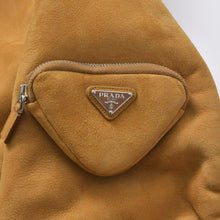 画像をギャラリービューアに読み込む, 極美品 PRADA プラダ シアリングボンバージャケット 58A086 1ZXR F036F レザー ムートン コニャク ブラウン シルバー 金具 サイズ 36 中古 4b010217