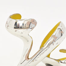 画像をギャラリービューアに読み込む, Julian Hakes ジュリアン ヘイクス モヒート サンダル ハイヒール サイズ36 ポリカーボネイト シルバー イエロー 良品 中古 4b010381
