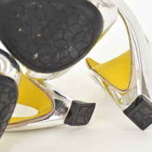 画像をギャラリービューアに読み込む, Julian Hakes ジュリアン ヘイクス モヒート サンダル ハイヒール サイズ36 ポリカーボネイト シルバー イエロー 良品 中古 4b010381