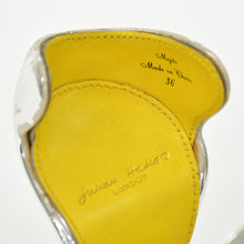 画像をギャラリービューアに読み込む, Julian Hakes ジュリアン ヘイクス モヒート サンダル ハイヒール サイズ36 ポリカーボネイト シルバー イエロー 良品 中古 4b010381
