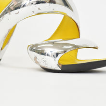 画像をギャラリービューアに読み込む, Julian Hakes ジュリアン ヘイクス モヒート サンダル ハイヒール サイズ36 ポリカーボネイト シルバー イエロー 良品 中古 4b010381