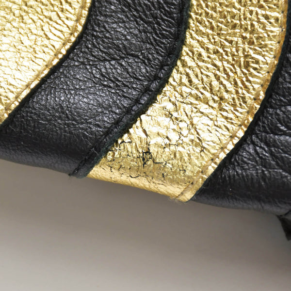 極美品 FENDI フェンディ GOLD Edition ゴールドエディション スタッズ レザージャケット ブラック ゴールド サイズ38 中古 4b010477