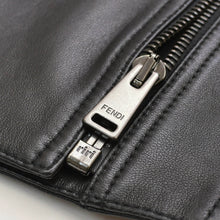 画像をギャラリービューアに読み込む, 極美品 FENDI フェンディ GOLD Edition ゴールドエディション スタッズ レザージャケット ブラック ゴールド サイズ38 中古 4b010477