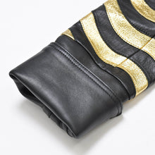 画像をギャラリービューアに読み込む, 極美品 FENDI フェンディ GOLD Edition ゴールドエディション スタッズ レザージャケット ブラック ゴールド サイズ38 中古 4b010477