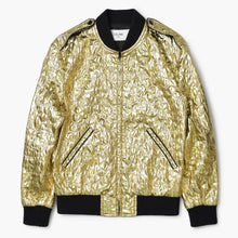 画像をギャラリービューアに読み込む, 極美品 CELINE セリーヌ テディブルゾン パディッド ラメシルクブレンド ジャケット 2V436149D シルク ゴールド サイズ36 中古 4b010479