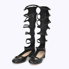 画像をギャラリービューアに読み込む, 新品同様 Christian Dior クリスチャンディオール ボンテージ ストラップ ロングブーツ パンプス MD1222 サイズ38 ブラック 中古 4b010481
