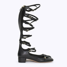 画像をギャラリービューアに読み込む, 新品同様 Christian Dior クリスチャンディオール ボンテージ ストラップ ロングブーツ パンプス MD1222 サイズ38 ブラック 中古 4b010481