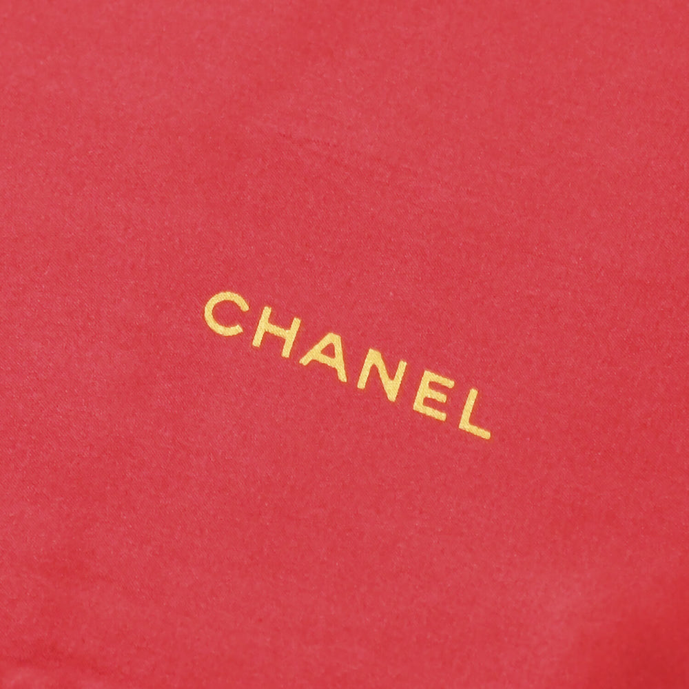 CHANEL シャネル スカーフ バンダナ ココマーク ハンカチ 80cm レッド シルク 美品 中古 4b010484