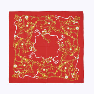 CHANEL シャネル スカーフ バンダナ ココマーク チェーンアクセ柄