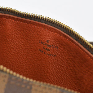 極美品 LOUIS VUITTON ルイヴィトン ハンドバッグ ドラム型 筒状 ダミエ パピヨン26 N51304 ブラウン ゴールド金具 中古 4b010711