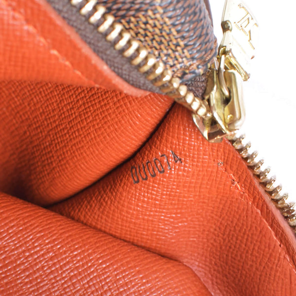 極美品 LOUIS VUITTON ルイヴィトン ハンドバッグ ドラム型 筒状 ダミエ パピヨン26 N51304 ブラウン ゴールド金具 中古 4b010711