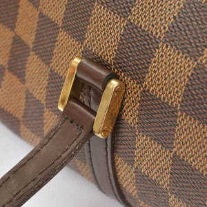 極美品 LOUIS VUITTON ルイヴィトン ハンドバッグ ドラム型 筒状 ダミエ パピヨン26 N51304 ブラウン ゴールド金具 中古 4b010711