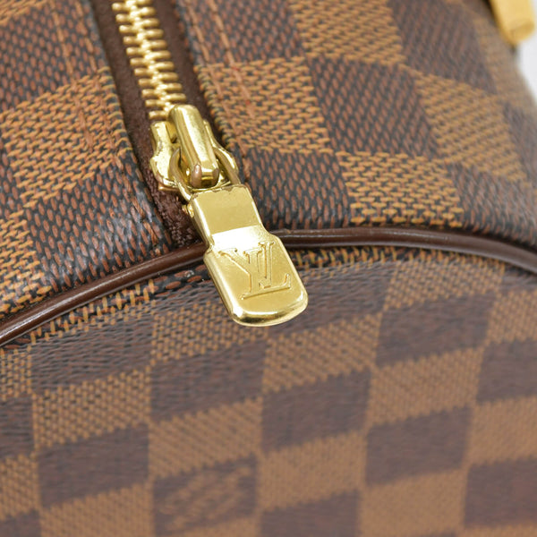 極美品 LOUIS VUITTON ルイヴィトン ハンドバッグ ドラム型 筒状 ダミエ パピヨン26 N51304 ブラウン ゴールド金具 中古 4b010711