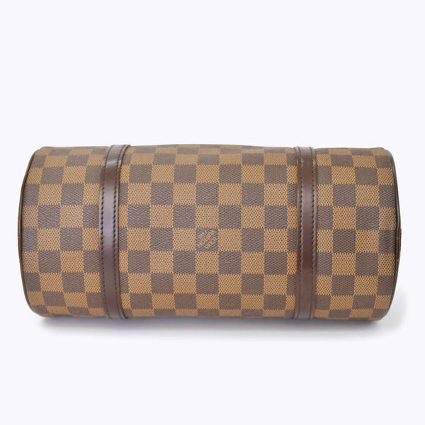 極美品 LOUIS VUITTON ルイヴィトン ハンドバッグ ドラム型 筒状 ダミエ パピヨン26 N51304 ブラウン ゴールド金具 中古 4b010711