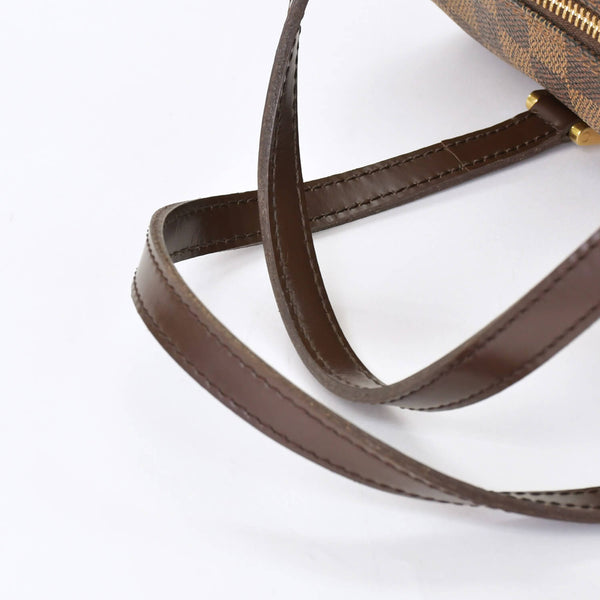 極美品 LOUIS VUITTON ルイヴィトン ハンドバッグ ドラム型 筒状 ダミエ パピヨン26 N51304 ブラウン ゴールド金具 中古 4b010711